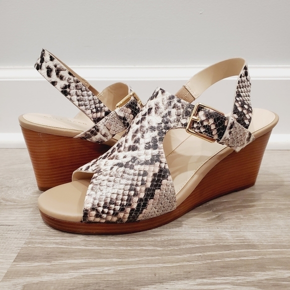 NEW Cole Haan Philomina Snakeskin Print Wedge - Picture 2 of 9